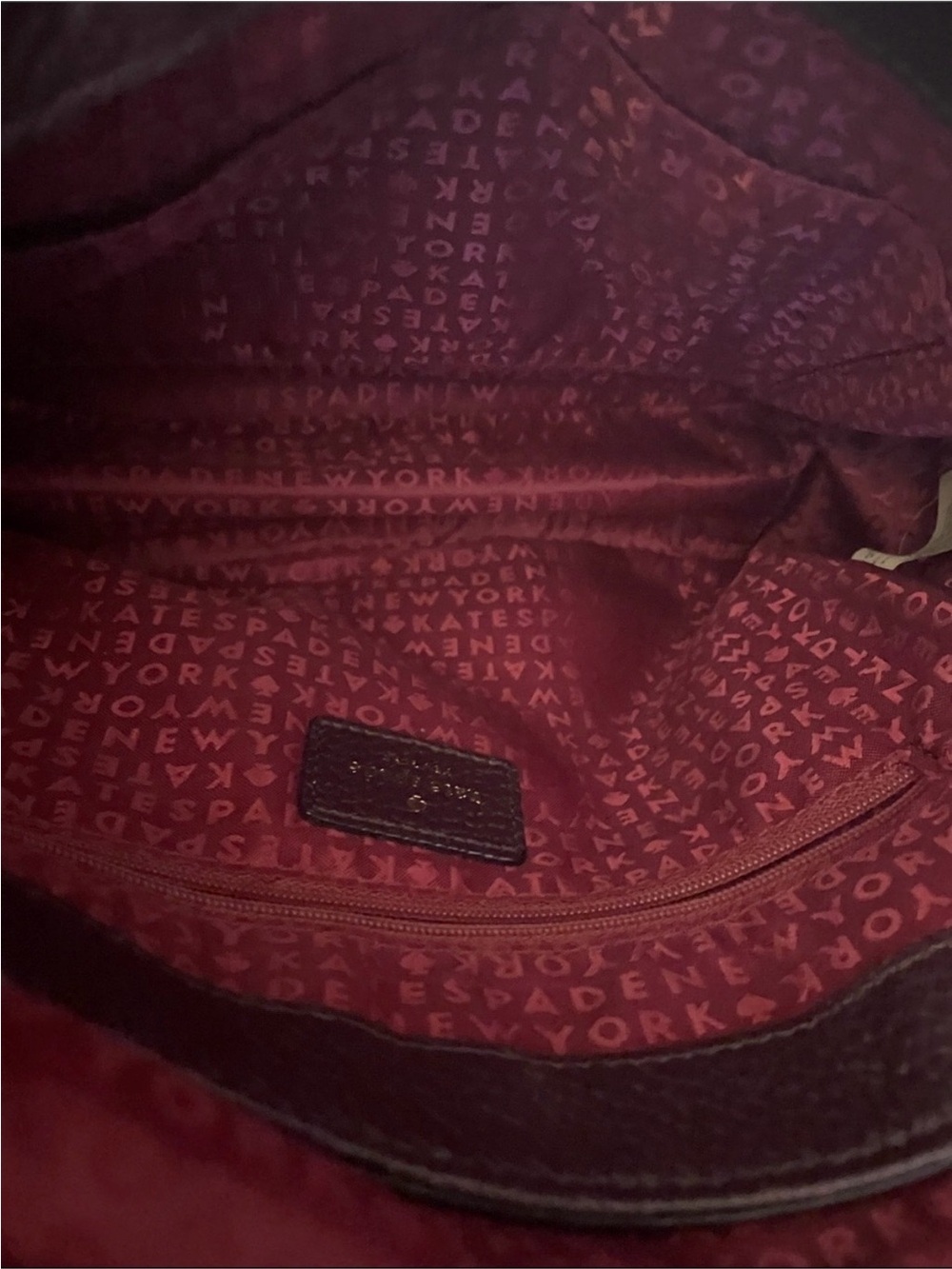 Kate Spade EUC Brownish-Wine Leather with suede Flap - Picture 7 of 11